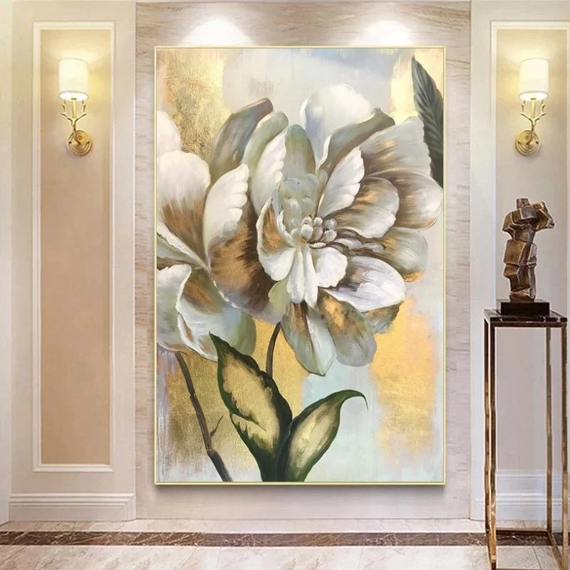 Gold Flower Kətan Tablo TB2508