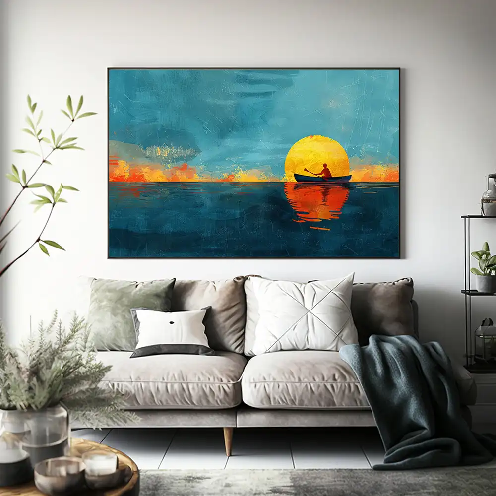 Alone man in the Sea Kətan Tablo TB2178