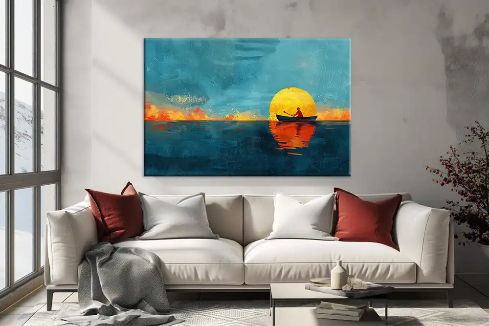 Alone man in the Sea Kətan Tablo TB2178