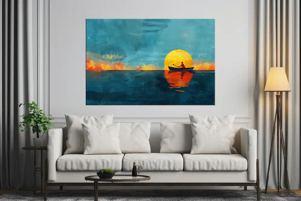 Alone man in the Sea Kətan Tablo TB2178