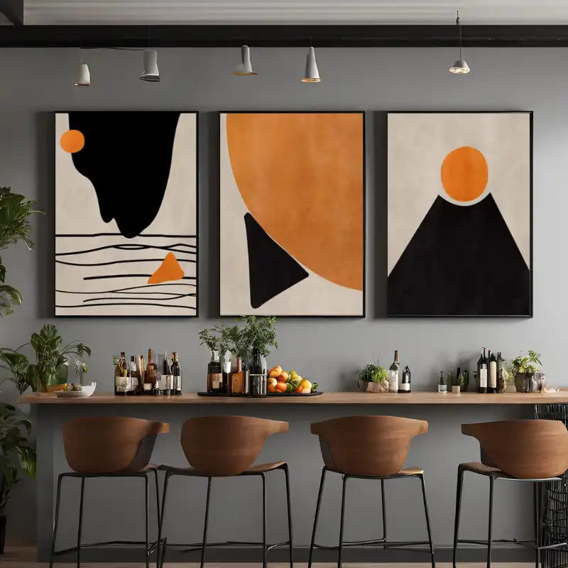 Modern Art 3&amp;#39;lü Set Kətan Tablo TB2192