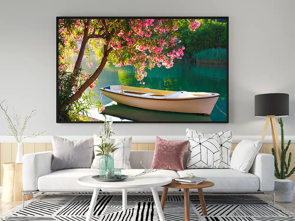 Ship in The Lake Nature Kətan Tablo TB882